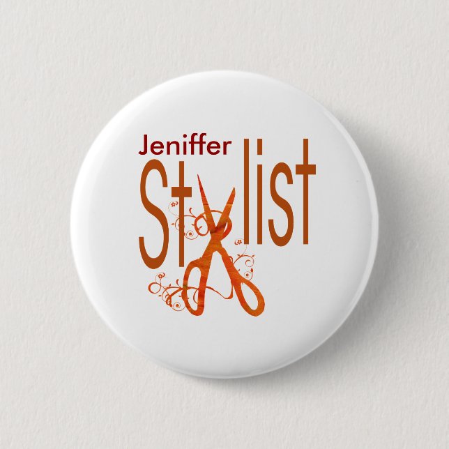 Bóton Redondo 5.08cm Na moda Elegante - Design de Stylist (Frente)