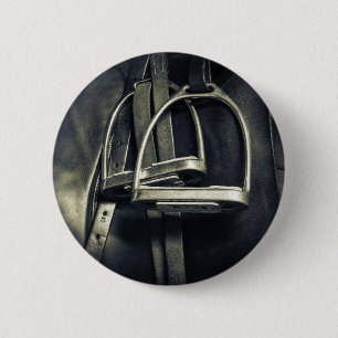 Bóton Redondo 5.08cm Na moda Silver Stirrups em Inglês Riding Saddle