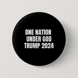 Bóton Redondo 5.08cm Nação Sob Deus Trump 2024 God American Flag Jesu