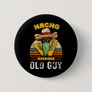 Bóton Redondo 5.08cm Nacho Média Antiga Cara Engraçada Mexicana Cinco V