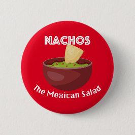 Bóton Redondo 5.08cm Nachos, A Salada Mexicana - Botão Redondo