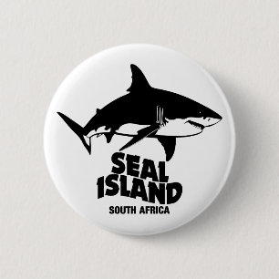 Bóton Redondo 5.08cm Nadar Com Tubarões Brancos Excelentes - Ilha Seal