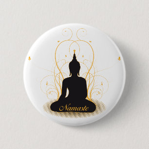 Bóton Redondo 5.08cm Namaste elegante Buddha