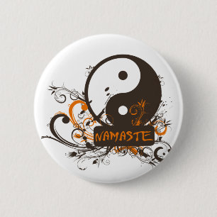 Bóton Redondo 5.08cm Namaste Yin Yang