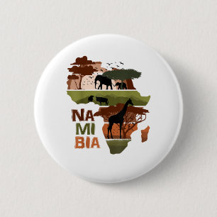 Bóton Redondo 5.08cm Namíbia África Sunset Continente Natureza Selvagem