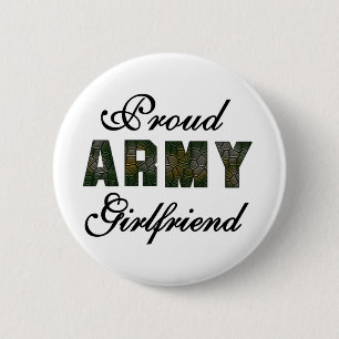 Bóton Redondo 5.08cm Namorada orgulhoso do exército