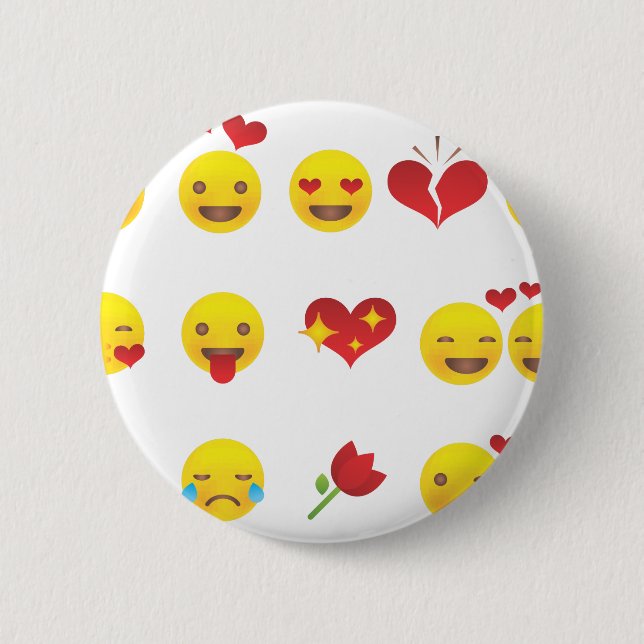Bóton Redondo 5.08cm Namorados Emojis (Frente)