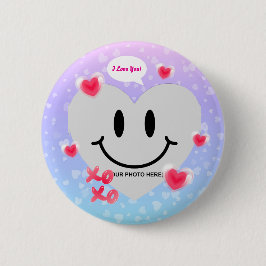 Bóton Redondo 5.08cm Namorados Vidro Coração Balão Bublegum Casal