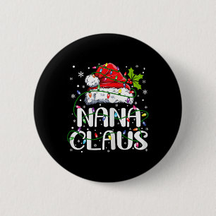 Bóton Redondo 5.08cm Nana Claus Natal Luz Festa da Família Pajama