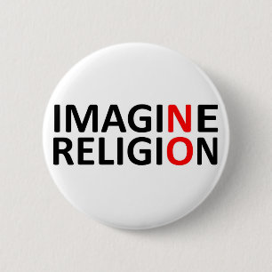 Bóton Redondo 5.08cm Não imagine nenhuma religião
