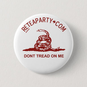 Bóton Redondo 5.08cm Não pise em mim o botão do tea party