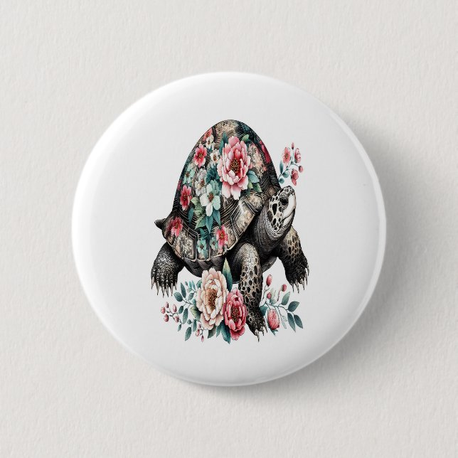 Bóton Redondo 5.08cm Não sou lento, sou uma tartaruga (Frente)