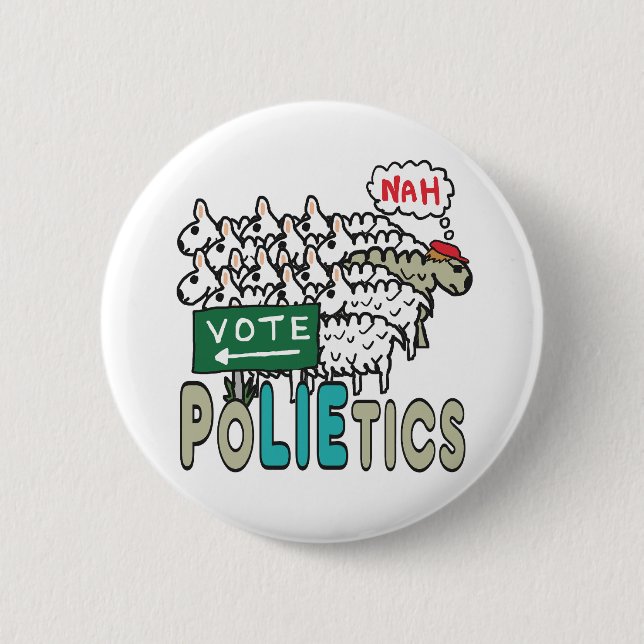 Bóton Redondo 5.08cm Não Votar Política (Frente)