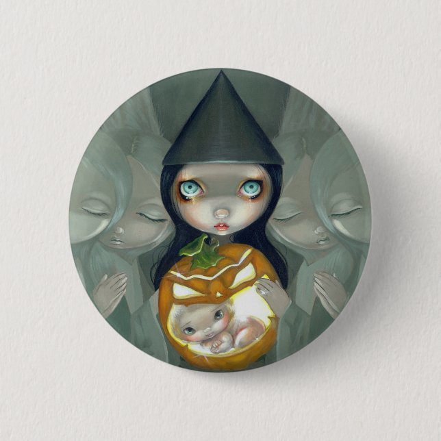 Bóton Redondo 5.08cm "Nascer botão de uma abóbora" (Frente)