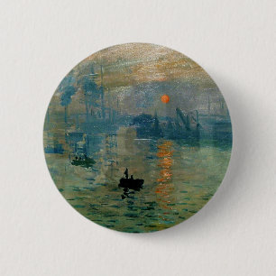 Bóton Redondo 5.08cm Nascer do sol da impressão de Monet (soleil