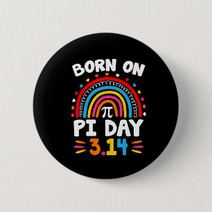 Bóton Redondo 5.08cm Nascer No Aniversário Do Pi De 2025 Happy Pi Day M