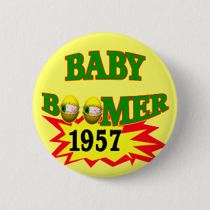 Bóton Redondo 5.08cm Nascido no Baby Boom 1957