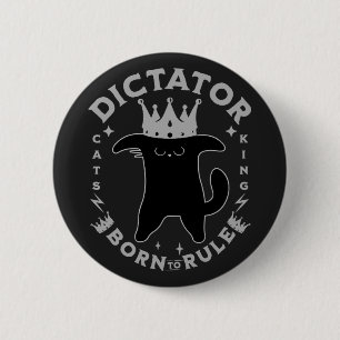 Bóton Redondo 5.08cm Nascido Para Dominar Design de Gato Engraçado