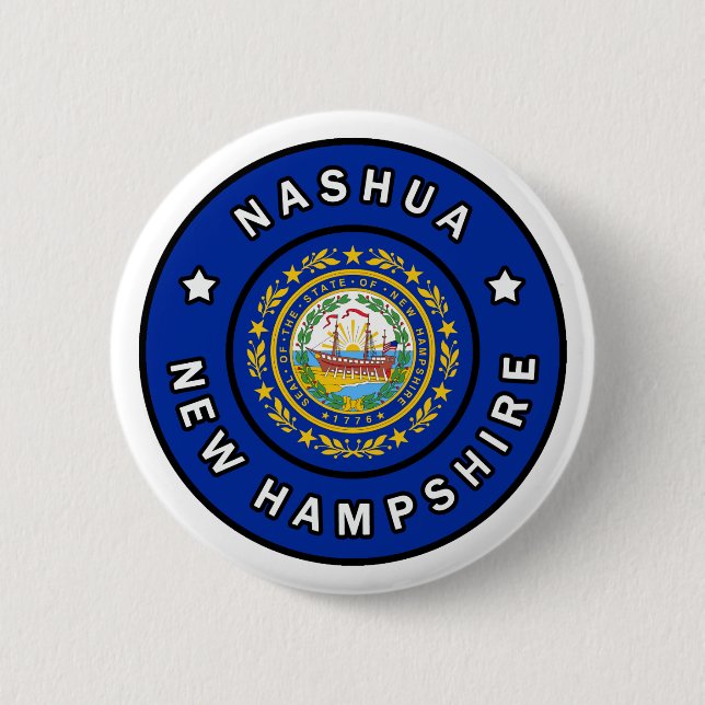 Bóton Redondo 5.08cm Nashua New Hampshire (Frente)