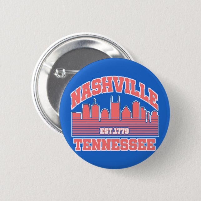 Bóton Redondo 5.08cm Nashville,Tennessee (Frente & Verso)