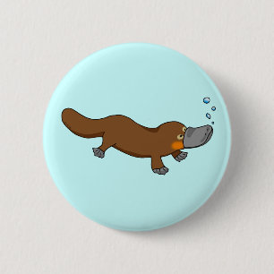 Bóton Redondo 5.08cm Natação bonito platypus pato-faturado