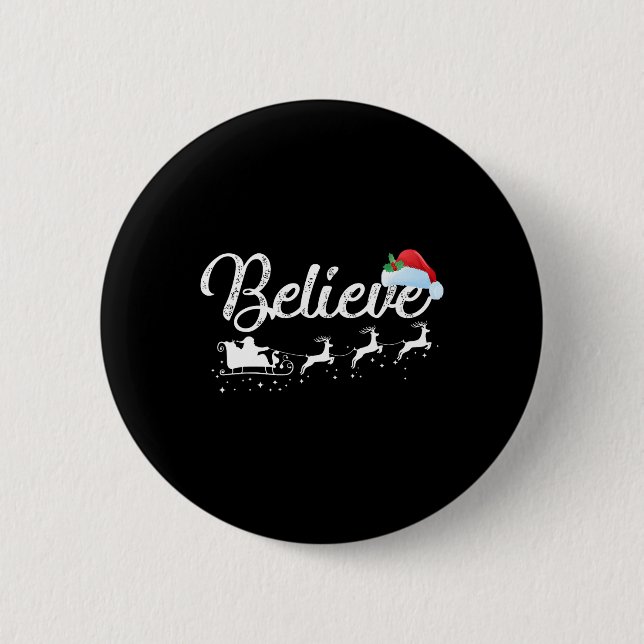 Bóton Redondo 5.08cm Natal - Acredite em Papai Noel (Frente)