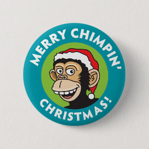 Bóton Redondo 5.08cm Natal alegre de Chimpin