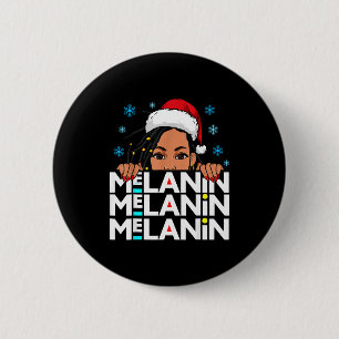 Bóton Redondo 5.08cm Natal com Melanina Magia de Menina Negra Xmas Suét