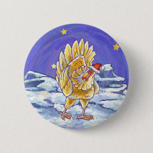 Bóton Redondo 5.08cm Natal da galinha