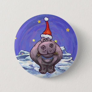 Bóton Redondo 5.08cm Natal de Hippopotamus