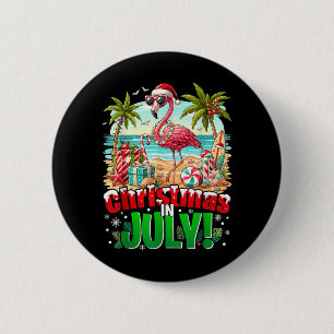 Bóton Redondo 5.08cm Natal de Verão Havaiano Trocal Praia Flamingo Mulh