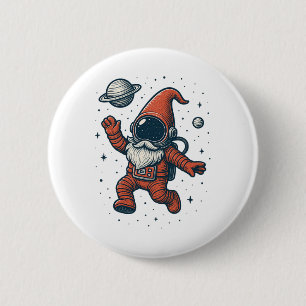 Bóton Redondo 5.08cm Natal do Gnomo Espacial Astronauta Divertido Galáx