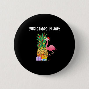 Bóton Redondo 5.08cm Natal Em Julho Abacaxi Árvore De Natal Flamingo Sa