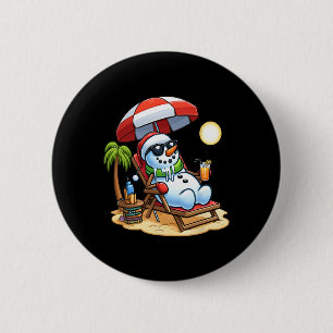 Bóton Redondo 5.08cm Natal Em Julho Engraçado Snowman Summer Fun Beach 