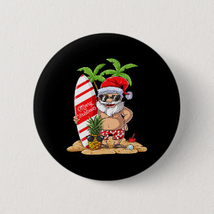 Bóton Redondo 5.08cm Natal Em Julho Papai Noel Presentes De Surf Havaia