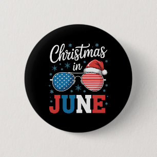 Bóton Redondo 5.08cm Natal Em Junho Sungles Santa Hat Nos Bandeira Vaca
