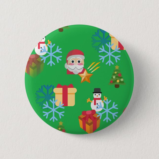 Bóton Redondo 5.08cm natal emoji (Frente)