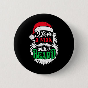 Bóton Redondo 5.08cm Natal Eu Amo Um Homem Com Uma Barba Papais noeis E