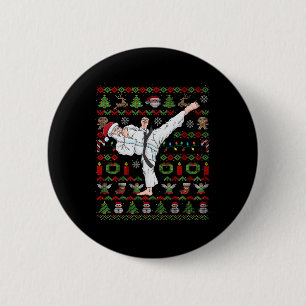 Bóton Redondo 5.08cm Natal Feio Karate Santa Claus Artes Marciais
