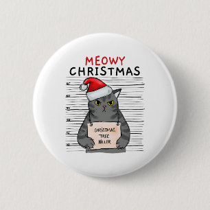 Bóton Redondo 5.08cm Natal Felino Meowy Gato Natal Fofo Gatinhos Gatos