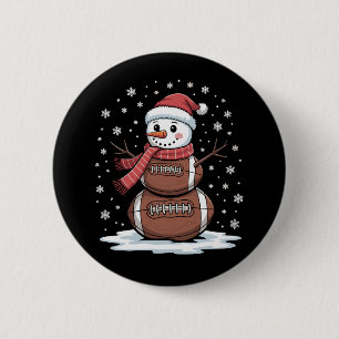 Bóton Redondo 5.08cm Natal Futebol Americano Boneco de Neve Xmas Esport