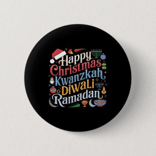 Bóton Redondo 5.08cm Natal Hanukkah Kwanzaa Diwali Ramadan