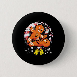Bóton Redondo 5.08cm Natal Jiu Jitsu Gingerpão Xmas Luta Bjj