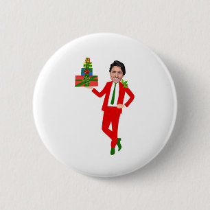 Bóton Redondo 5.08cm natal justin trudeau