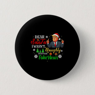 Bóton Redondo 5.08cm Natal Trump Querido Papai Noel Notícias Falsas Div