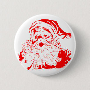 Bóton Redondo 5.08cm Natal Vermelho e Branco