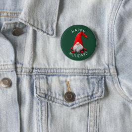 Bóton Redondo 5.08cm Natal vermelho engraçado do gnomo
