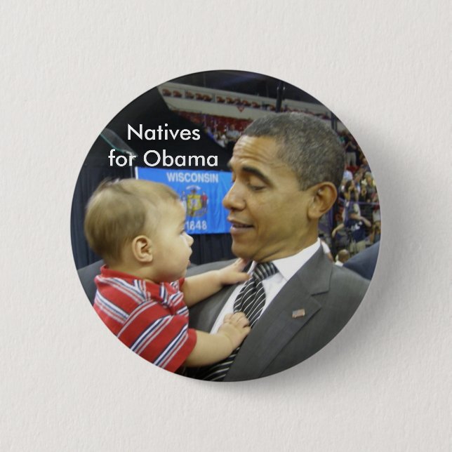 Bóton Redondo 5.08cm Nativos para Obama (Frente)