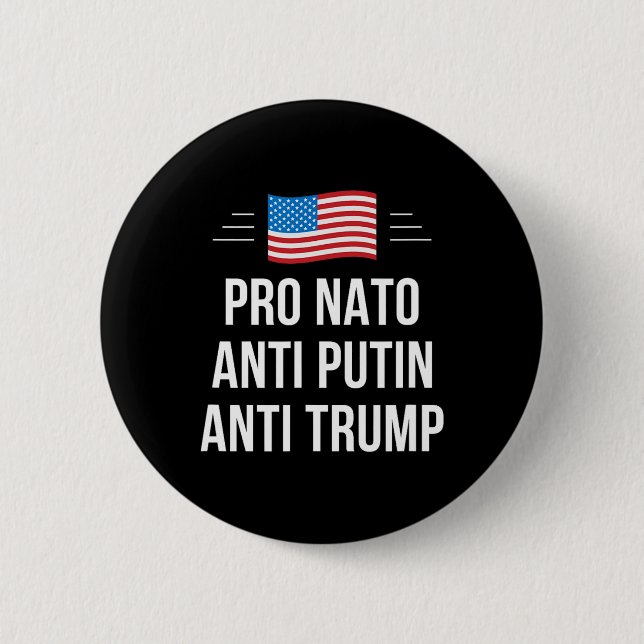 Bóton Redondo 5.08cm Nato - Anti Putin - Anti Trump - (Frente)