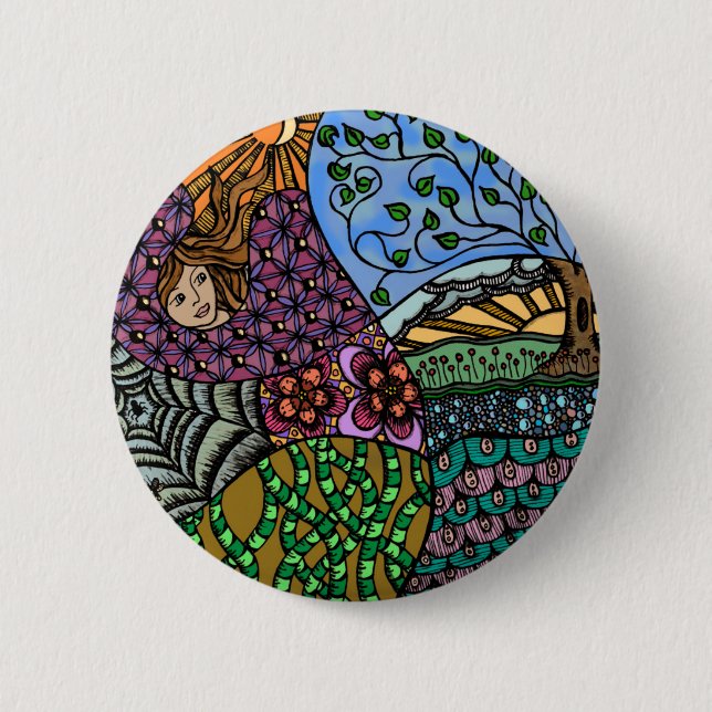 Bóton Redondo 5.08cm Nature design (Frente)